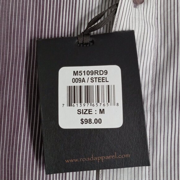 Road Apparel Shirt Men's Medium Designer Button Up Long Sleeve Business Office - Picture 7 of 16